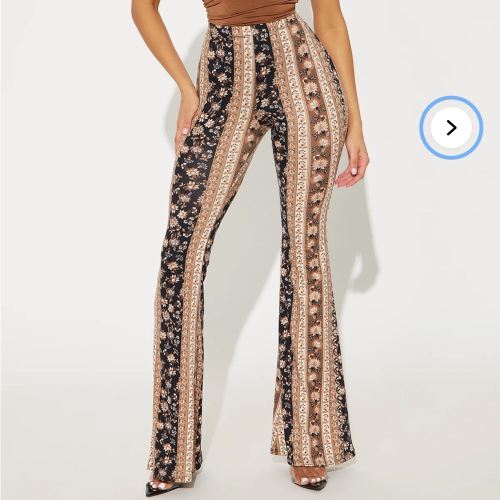 NWT new with tags fashion nova Flare Pants brown
